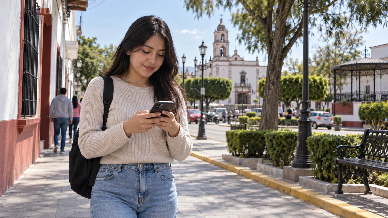 Ciudadana usando su celular